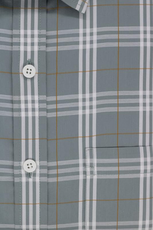 Image of 7-DAYS Men's Premium Check Shirt - 100% Cotton, Tailored Fit (Between Slim & Regular), Full Sleeve, with Pocket - Smart Office & Casual Look