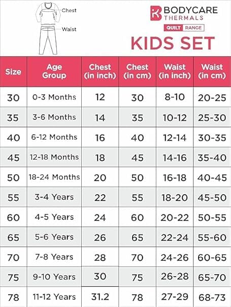 Image of Bodycare Insider Anti-Bacterial Solid Kids Thermal Top & Bottom Unisex Set