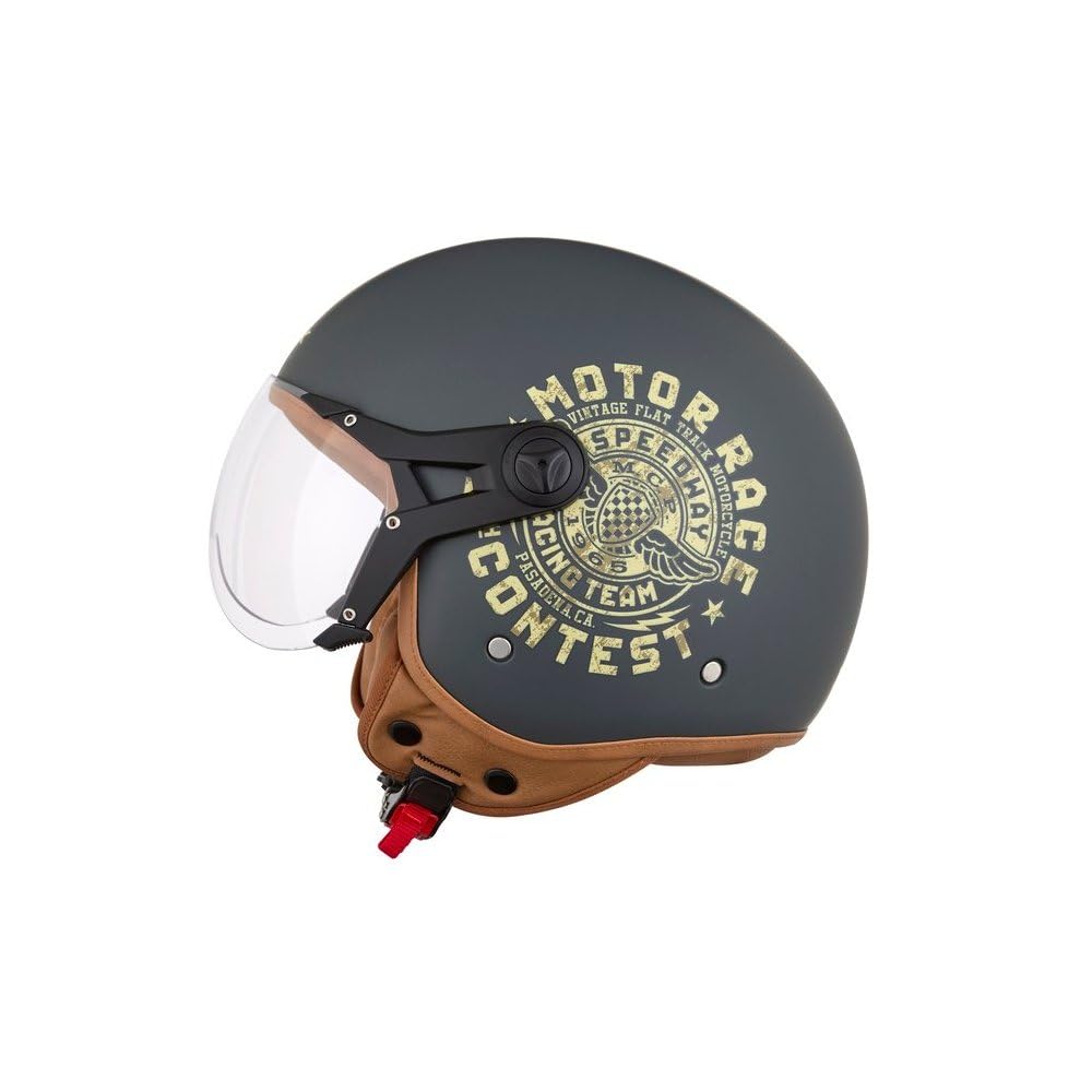 KSK Jethelm MOTORS Mattgrau – ECE R 22.06 zugelassen – Größe L (59-60cm) – ABS-Schale