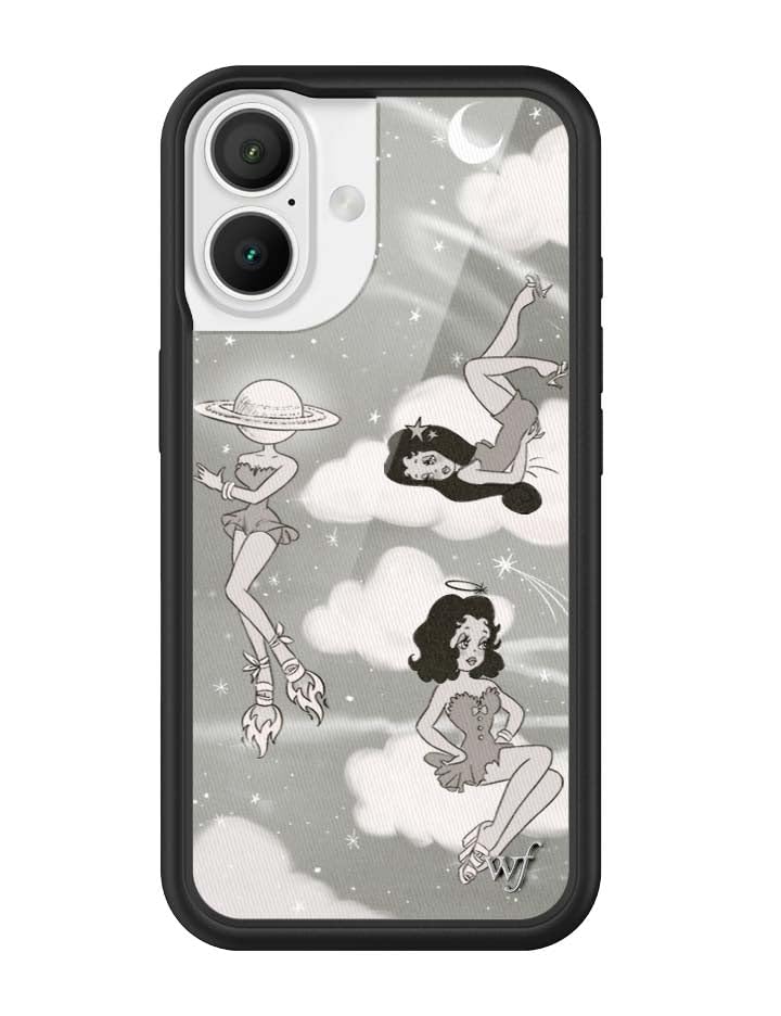 Image of Wildflower Cases - Compatible with iPhone 16 | Protective Black Bumper, 4ft Drop Test Certified, Women Owned Small Business | Aesthetic Retro Pin-up Girl Trendy | Collab - Rachel Sennott