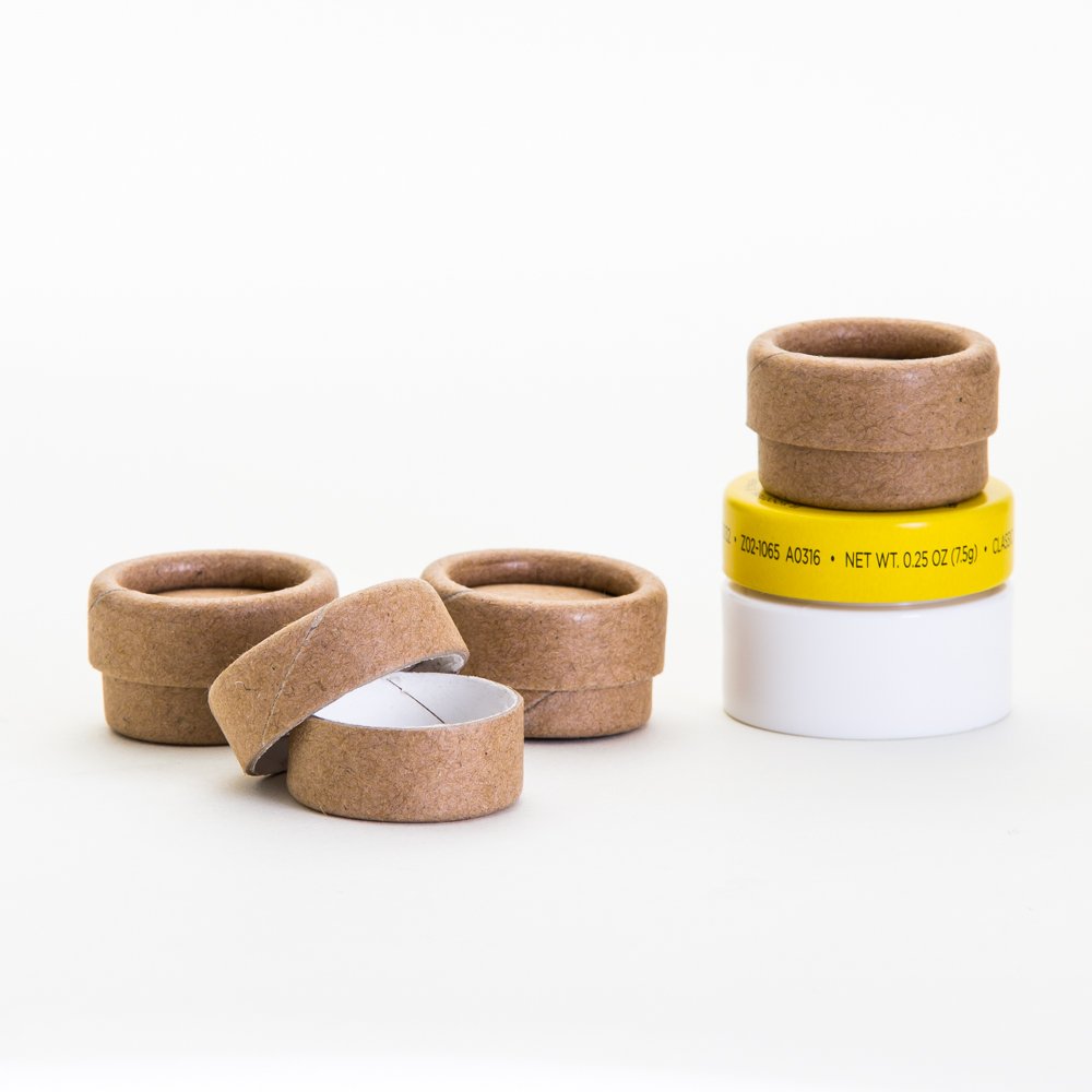 0.15 OZ / 4.5 mL Kraft Paperboard Lip Balm/Salve/Cosmetic/Lotion Jars x12
