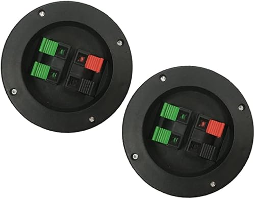 Parliky Conector de 2 piezas - Terminal de repuesto para altavoz de resorte, puerto de sonido, encuadernación, equipo de bricolaje de forma redonda