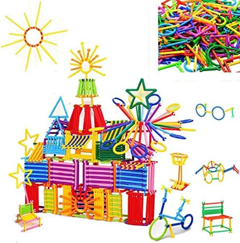 ArRord Kids Brain Toys Sensory Educational Building Block Shape Creative Bars Developmental Building Blocks 3D Puzzle Toy for Toddlers Child Boy Girl Gift (220 PCS)