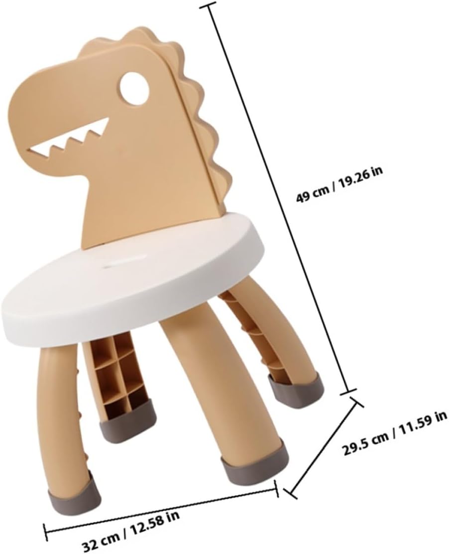 Garneck Cartoon Dinosaur Chair with Backrest Anti-Fall Kindergarten Stool for Boys and Thickened Non-Slip S Study Seat and Impact-Resistant for Home and Classroom Use