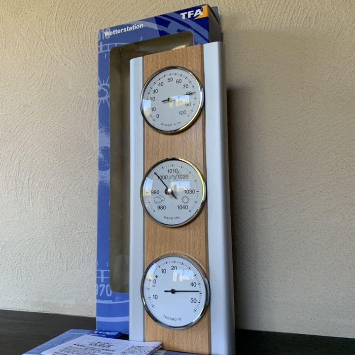 新品 TFA 輸入気象計 ドイツ製 温度計 湿度計 気圧計 ドスマン社 ③ TFA 輸入気象計 ドイツ製 温度計 湿度計 気圧計 ドスマン社 ウッド TFA