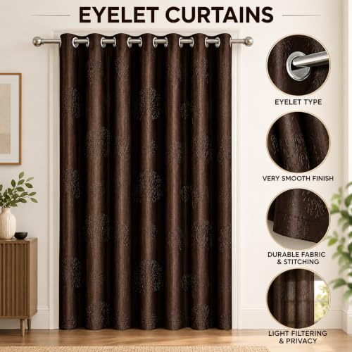 Image of FLORANCIA Polyester Eyelet Door Curtains 7 Feet Long (205 cm) Pack of 1
