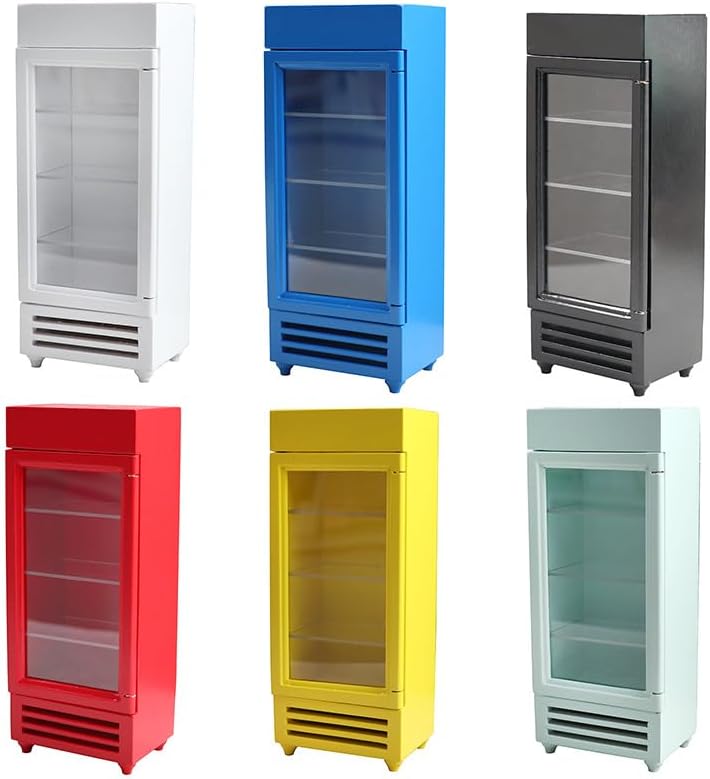 AirAds Dollhouse 1:12 scale dollhouse Miniature refrigerator and side cart (1 black refrigerator) image 5