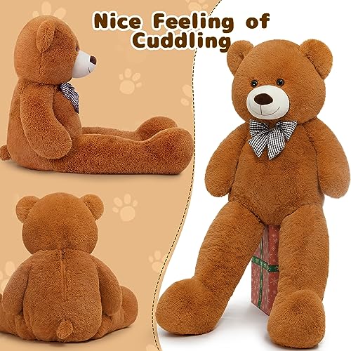 Image of MaoGoLan Giant Brown Teddy Bear 4 Feet,Adorable and Cuddly Big Bear Stuffed Animal 47 inch, Classic Teddy Bear Plush Gift Decoration for Baby Shower,Party,Birthday,Valentines Day