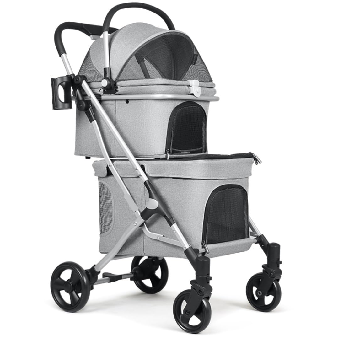 OHMG Kinderwagen voor honden en katten, opvouwbaar, voor kleine en