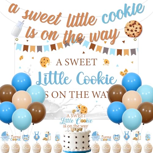 Décoration baby shower Milk and Cookies prête à poser pour fête prénatale sans stress