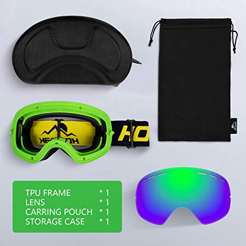 HONGDAK Ski Goggles Snow Snowboard Snowmobile Men Women Youth Kids Anti Fog Winter Sports Snowboarding Skiing Goggles - Thumbnail 7