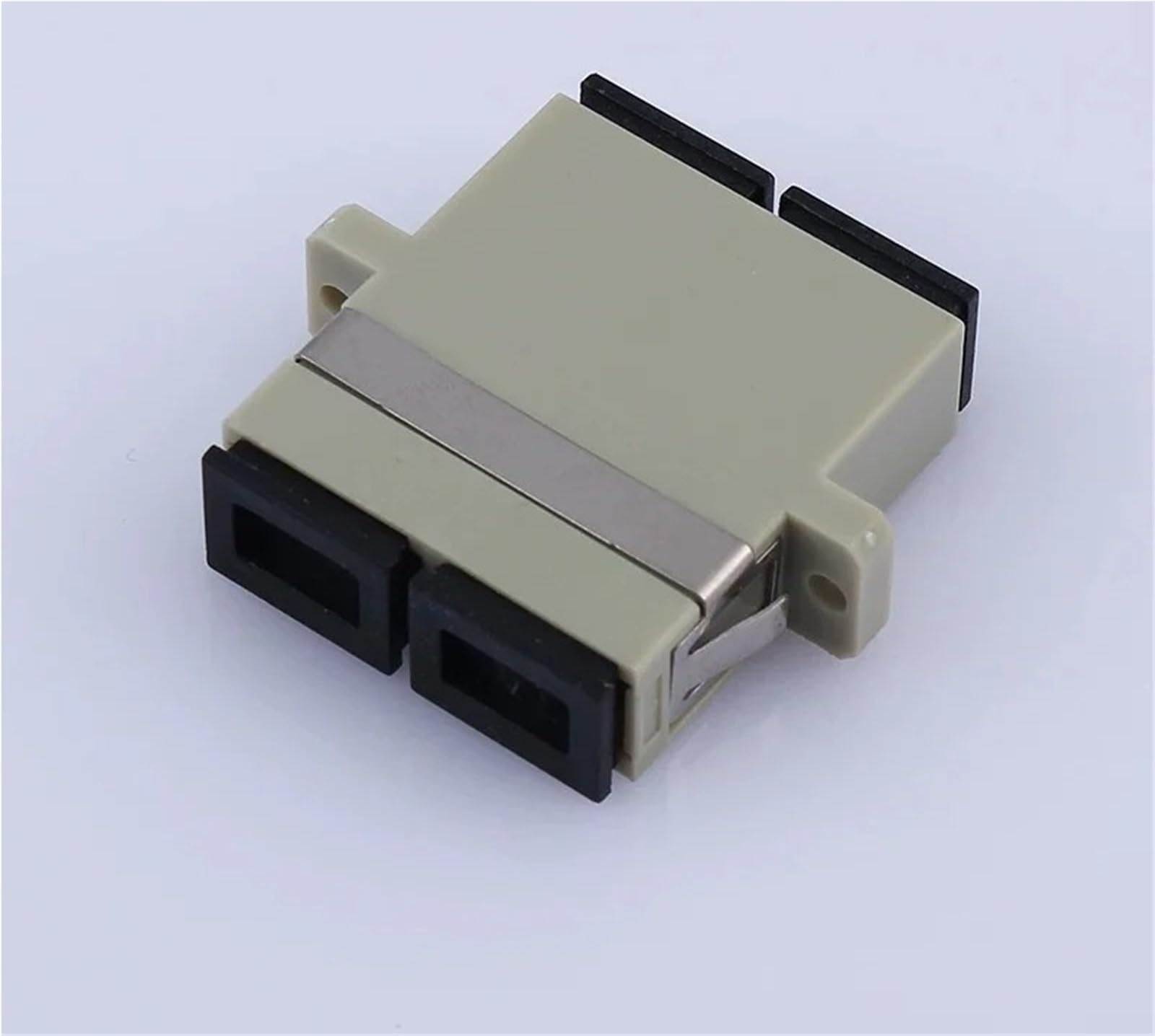 Adaptateur SC Duplex 100 pièces OM3 OM4 OM5 SM MM coupleur Fibre Optique MM SC-SC connecteur Double UPC IL 0,2 DB(Beige)