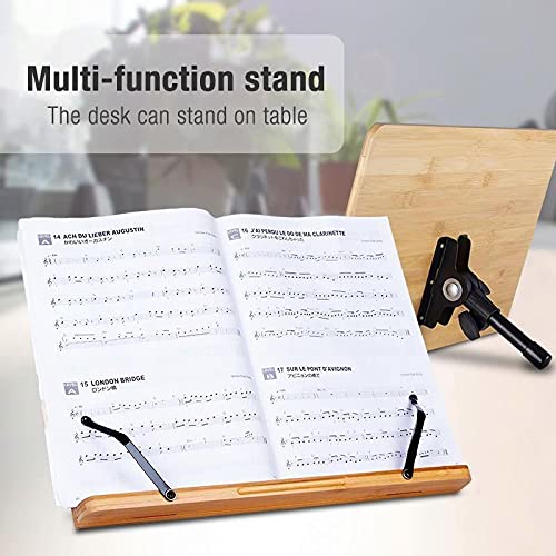 Rahlé Bamboo Music Stand, Height Adjustable, Foldable, Portable Orchestral Conductor Sheet Music Stand with Tripod, also suitable for Desktop Reading