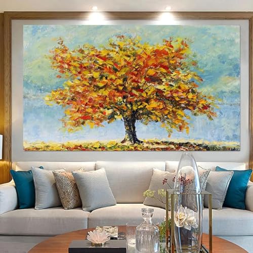 Peinture à l'huile sur toile de grand arbre abstrait de qualité