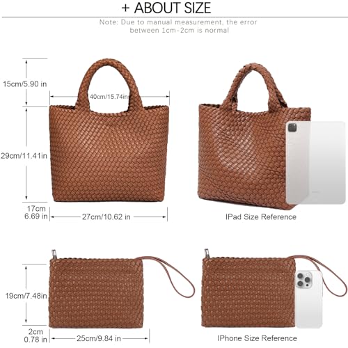 Image of JINMANXUE Fashion Woven Bag Shopper Bag Travel Handbags and Purses Women Tote Bag Large Capacity Shoulder Bags