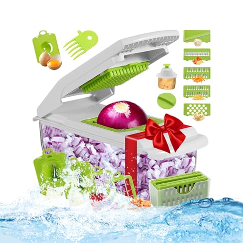 Picador De Verduras - Picador De Verduras Y Cebolla Con Rebanador | Herramienta Manual Multiusos Con Recipiente Para Patatas, Ajo, Frutas Y Hogar