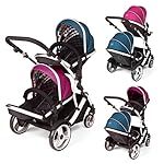 Kids Kargo Hybrid Doppel-Tandem-Kinderwagen, Himbeere / Blaubeere