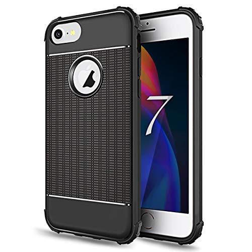 PRIMEONEUSA Case for iPhone 8 / iPhone 7 Case with Firm Grip - Military Grade - Slim Fit & Non Slip - Corner Bumper Guards Case  Black