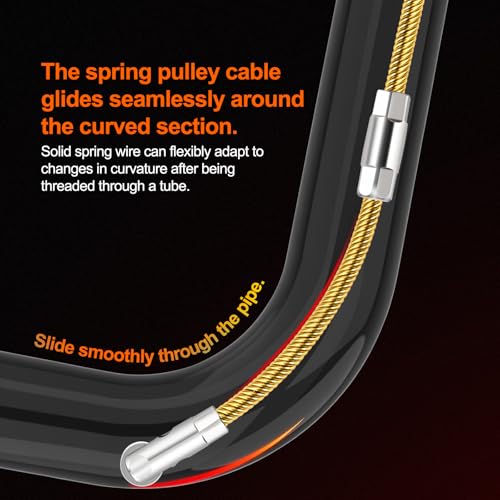 Fish Tape 50ft Wire Puller Running Electrical Wire Cable Pulley Head Spring, Heavy Duty, Through Wall Wire Guide Device,Applicable Multiple Scenario - Image 4