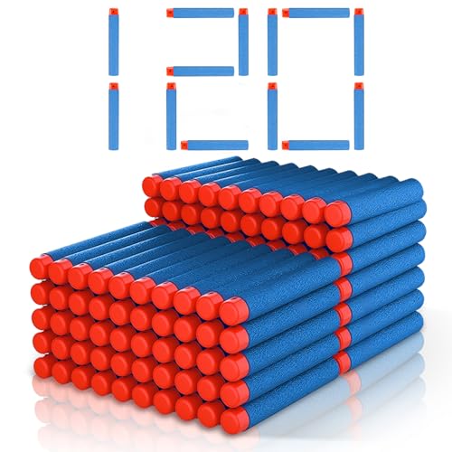 120 Pcs Flechette pour Nerf N-Strike Elite Series, Flechettes en Mousse en Recharges pour Nerf Pistolets, Fléchettes Darts pour Familiales d'extérieur,...