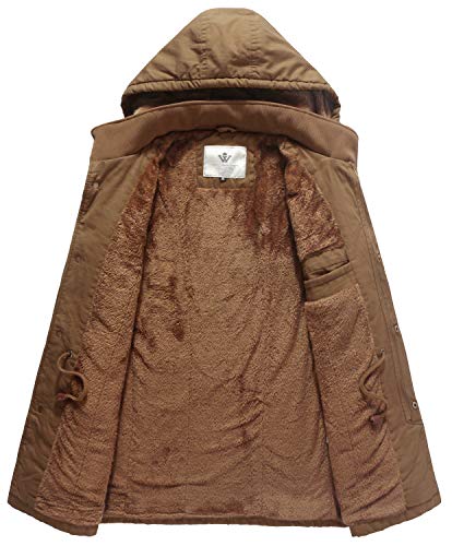 Image of WenVen Men's Winter Thickened Military Parka Jacket Warm Coat