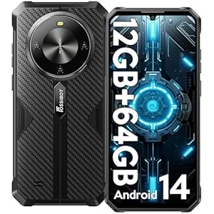 FOSSiBOT F105 Móvil Resistente 2024, 12GB (4+8)+64GB (TF 2TB) Teléfono Irrompible, 6.74″ HD+IPS Movil Todoterreno, 10300mAh, Android 14, Cámara 20MP+8MP, Dual 4G SIM/OTG/GPS/Face ID/Huella Dactilar