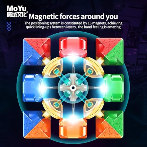 Image of HAWKISTER Moyu Super Rs3M 2022 3X3 Magnetic Core Ball-Core Positioning Speed Cube, Moyu Rs3 M Maglev Professional Stickerless Speed Cube, (Super Rs 3M Ball-Core + Maglev Version), For Kid,Multicolor