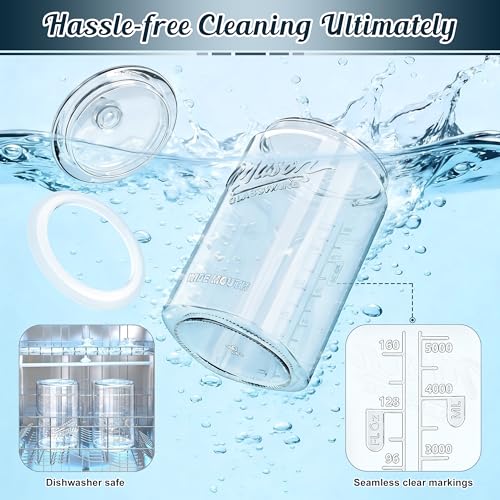 Image of Glass Cookie Jars with Lids Airtight, 1.5 Gallon Glass Jar, 2 Pack | 5.7''Wide Mouth, Glass Lid, Scale Mark, Heavy Duty Glass Canisters for Kitchen Counter, Pantry, Sugar, Dog Treat