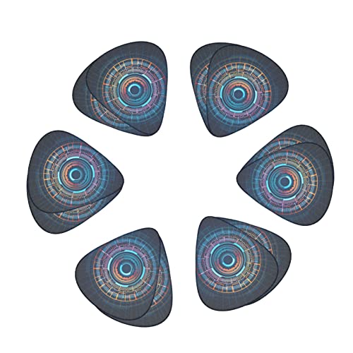 Guitar Picks Technology Future Geometric Circle Cool Lot de 12 médiators pour guitare électrique, basse acoustique, cadeau avec boîte - Les Beatles, Paul McCartney, John Lennon, RIngo Starr, George Harrison Guitar Picks Technology Future Geometric Circle Cool Lot de 12 médiators pour guitare électrique, basse acoustique, cadeau avec boîte – Image 3