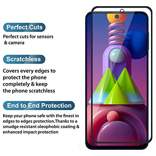 Image of Screen Protector for Samsung Galaxy M52 5G (Black) Tempered Glass Edge-to-Edge 6D Screen Guard With Installation Kit