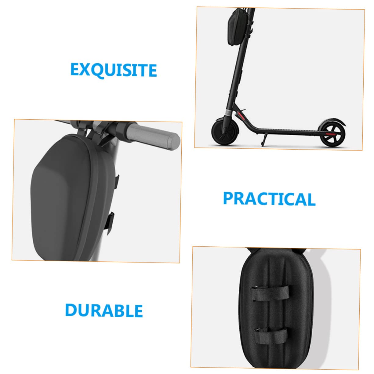 VANZACK Schwarze Lenkertasche für E Roller und Scooter, Große Eva Tasche | Faltbares Design, mit Gurt, Multifunktionale Aufbewahrung für Unterwegs, Schlichtes Format