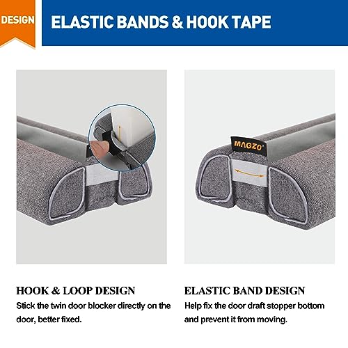 MAGZO Twin Door Draft Stopper 40 Inch Under Door Gap Blocker Weighted Snake Dust