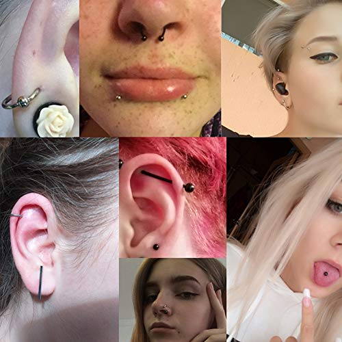 Xpircn 150PCS Piercing Kit Jewelry Stainless Steel Lip Nose Tongue Tragus Cartilage Daith Eeybrow Belly Button Rings Body Piercing Tools 14G 16G 20G3