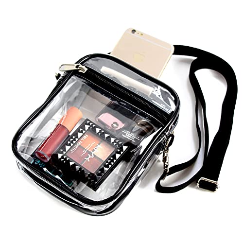 Image of Clear Bag Stadium Approved, Clear Crossbody Purse Bag with Front Pocket for Concerts Sports Events Festivals