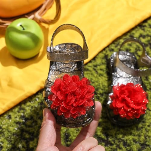Girls Jelly Sandals Kids Toddler Flower Princess Dress Shoes Closed Toe Summer Beach Flat Sandal with Ankle Strap2