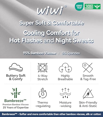 Image of WiWi Bamboo Viscose womens capri pants Wide Leg Pajama Super Soft Lounge knit Sleep shorts Cooling Pj Bottoms S-XXL