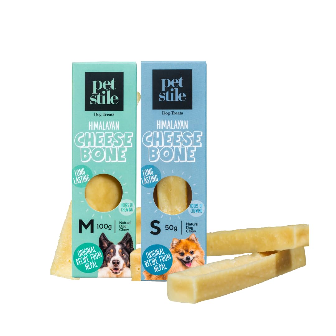 Himalaya-Käseknochen für Hunde, Natürlicher hartkäse Kausnack aus 100% Bio-Milch, Kaukäse, Kauknochen für Welpen und kleine Hunde, Zahnpflege und Langeweilebekämpfung