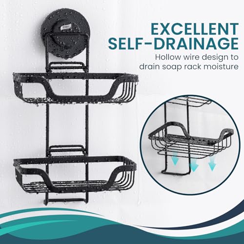 Image of TAILI Soap Dish, Bar Soap Holder Suction Cup, Stainless Steel, 2 Layer