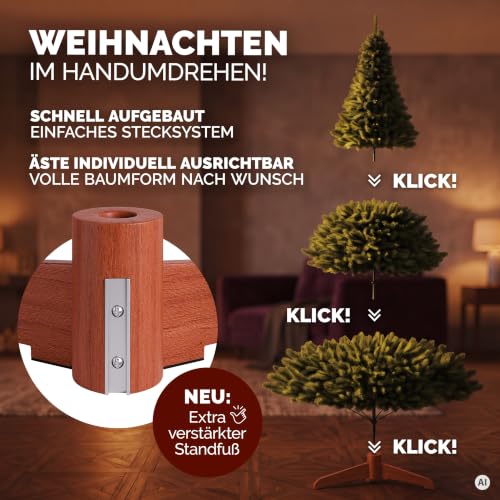 CASARIA Premium Weihnachtsbaum Künstlich XL 180cm – Ansicht 2