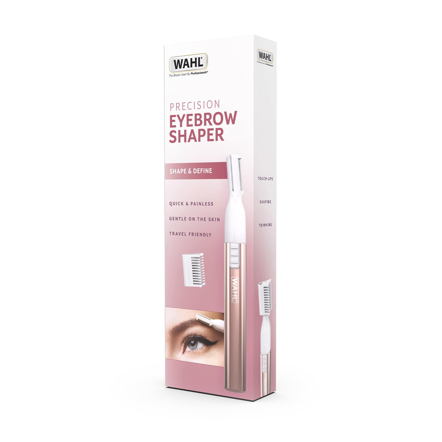 WAHL Ladies Precision Eyebrow Shaper, rifinitore per sopracciglia da donna, testina lavabile, rifinitore a batteria per donne, depilazione indolore, rifinitura di zone complesse