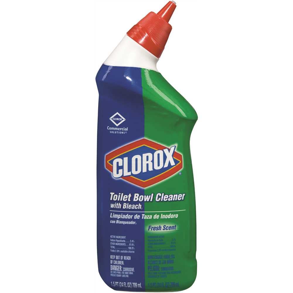 Clorox 00031CT Toilet Bowl Cleaner with Bleach, Fresh, 24oz Bottle (Case of 12)