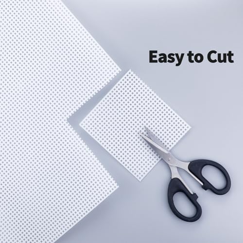 Image of 2 PCS 7 Count Plastic Mesh Canvas, 10.5 X 13.5 Inch Embroidery Knit Crochet Eye Mesh, for Embroidery, Acrylic Yarn Crafting, and Make Dividers (White)