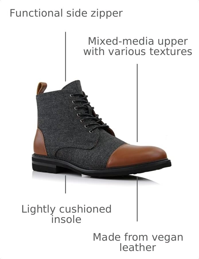 Image of Polar Fox Men's Ankle Dress Boots | Lace-up Casual Fashion Boot Collection | Cap Toe & Plain Toe Styles |