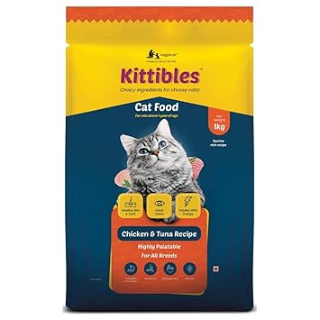 Kittibles Dry Food for Adult Cat Chicken Tuna Fish Ashwagandha Rosemary Extract 1kg