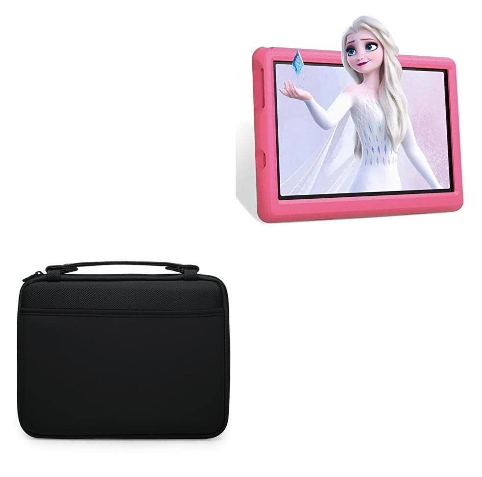 BoxWave Case Compatible with Okaysea Kids Tablet OKS10068 (10 in) - Hard Shell Briefcase, Slim Messenger Bag Briefcase Cover Side Pockets - Jet Black