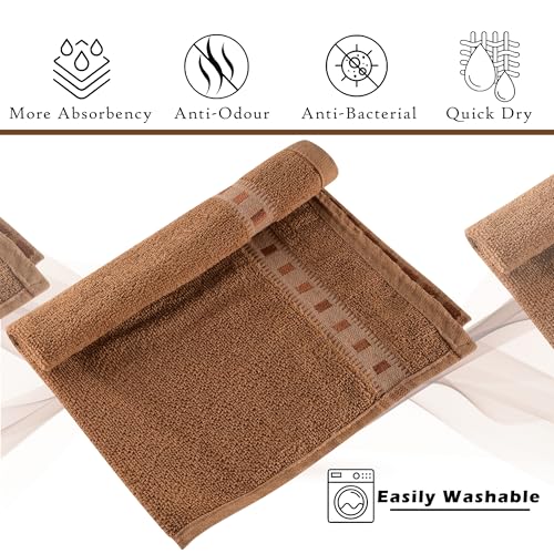 Image of Urbane Home Pack of 4 Cotton Hand /Face Towels for Men & Women | Easily Washable | Workout Gym Napkins for Men | Pocket Towel - Golden