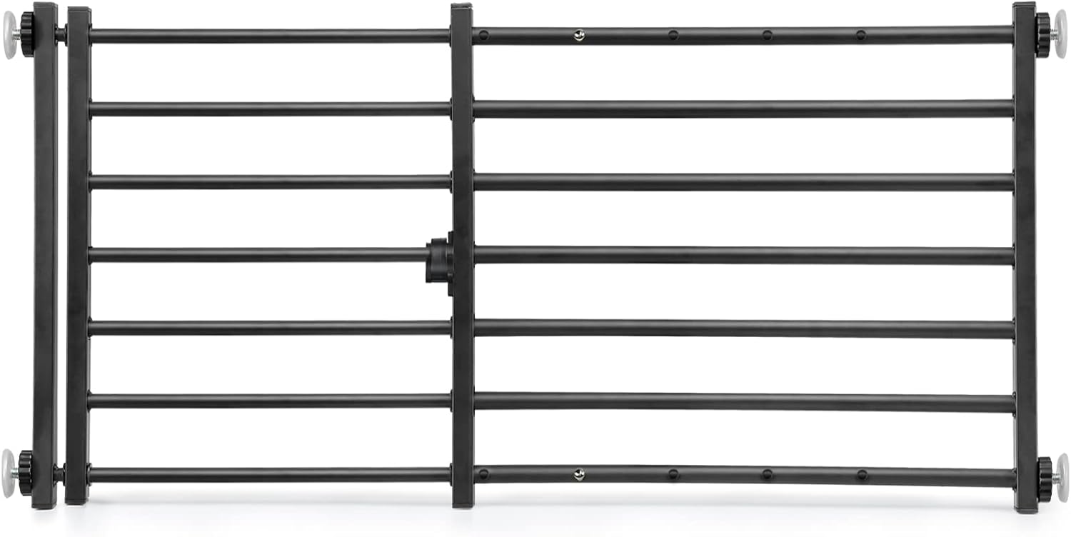Malier Metal Dog Gate with Door, 26"43" Width Expandable Dog Gate Short Pet Gate