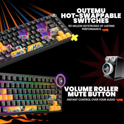 Image of Cosmic Byte Phantom TKL Tri- Mode 2.4GHz + Bluetooth + Wired 5-PIN Hot Swap Mechanical Keyboard | PBT Keycaps | 5-Layer Gasket Mount | Pre-Lubed Outemu Red Switches | RGB | Software (Black)