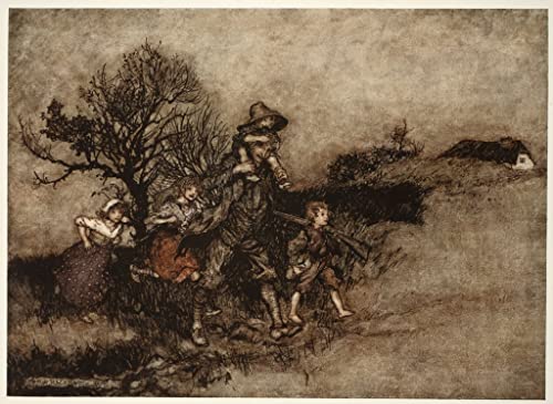 Pintura al óleo clásica sobre lienzo de 60x90cm inspirada en Arthur Rackham