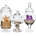 MyGift Set of 3 Deluxe Glass Apothecary Jars, Decorative Bathroom Storage Home Decor and Kitchen Centerpieces